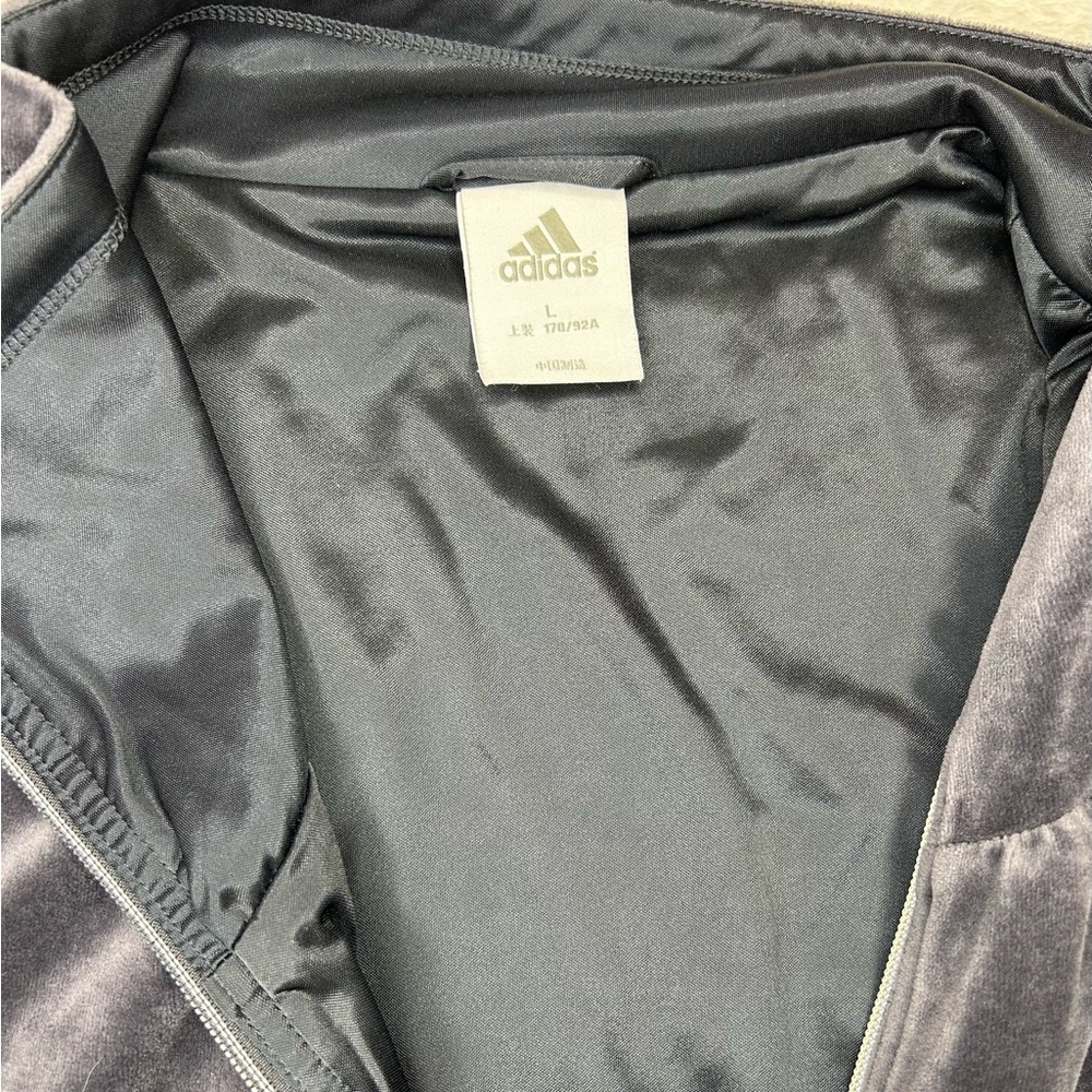 ADIDAS Women’s Velour Full Zip Jacket Large - Picture 3 of 4